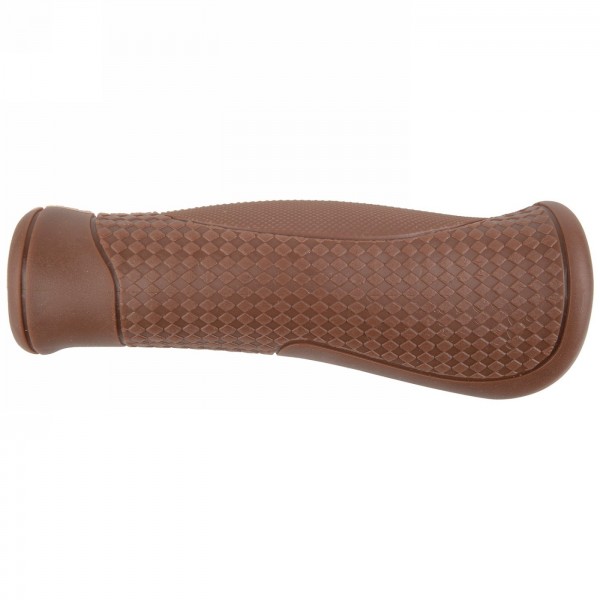 Pair of cloud base 2 grips, 130 mm, material: tpr, brown, anatomical shape, each pair in pe-bag, mv - 1