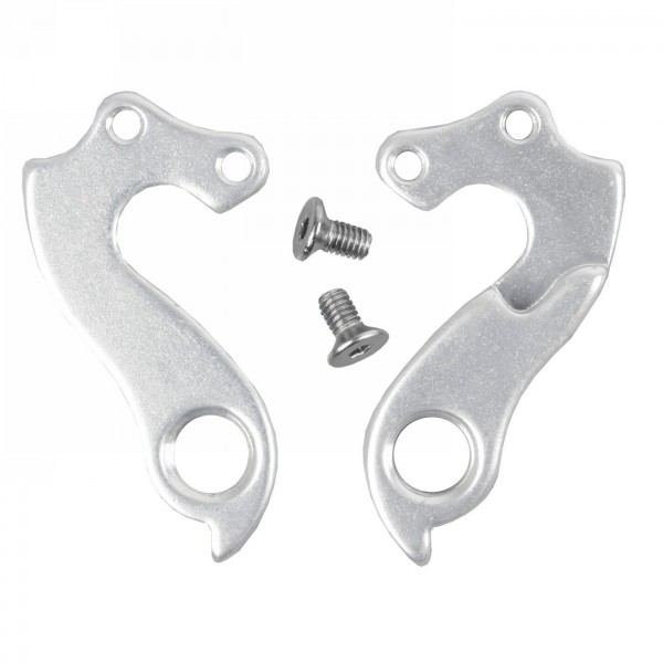 Derailleur hanger for carbon frame, silver, with 2 screws, for frames no. 661200-4 and 661210-5 also suitable for models, for ex