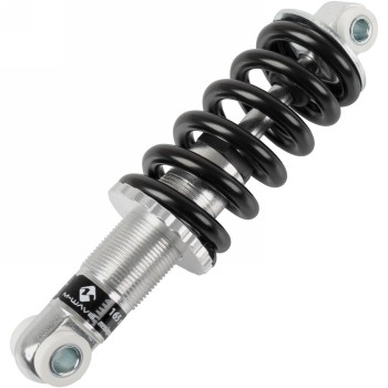 Elément de suspension m-wave, pour cadre arrière, 165 mm, alu, argent, avec ressort en acier noir, mv - 1