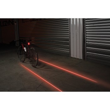 Lecteur laser arrière 250 lumens, rechargeable par USB, 2 lasers noirs - 5