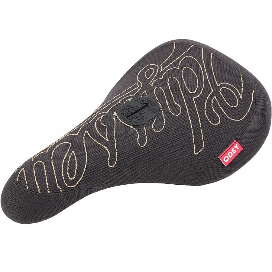 Selle Odyssey Big-Stitch Slim noire avec point pivotant doré - 1