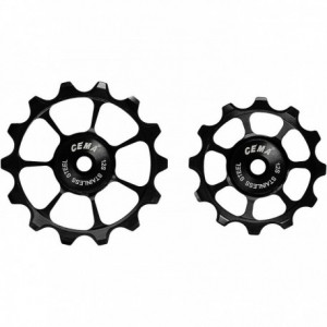 12V Pulley Wheels Stainless - Black - 1
