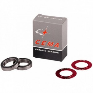 Kit de roulements de rechange pour Cema Bb comprenant 2 roulements et 2 couvercles Cema 24 mm et Gxp - Céramique - Rouge - 1