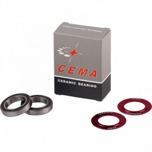 Ersatzteillagersatz für Cema Bb, enthält 2 Lager und 2 Abdeckungen Cema 24 mm und GXP – Keramik – Rot - 2