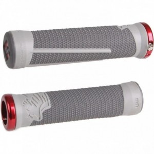 Odi Mtb Grips Ag2 Signature Lock-On 2.1 Grey/Graphite, Red Clamps135mm - 1