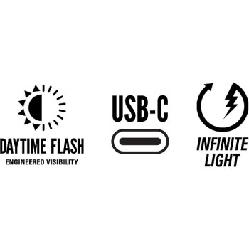 Éclairage avant rechargeable USB-C Micro Drive 800+, 800 lumens, noir satiné - 7