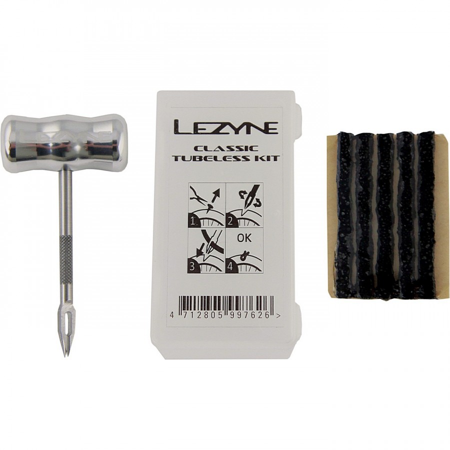 Kit tubeless Lezyne Classic in scatola di plastica, argento - 1 - Riparazione e rappezzi - 4712805997626