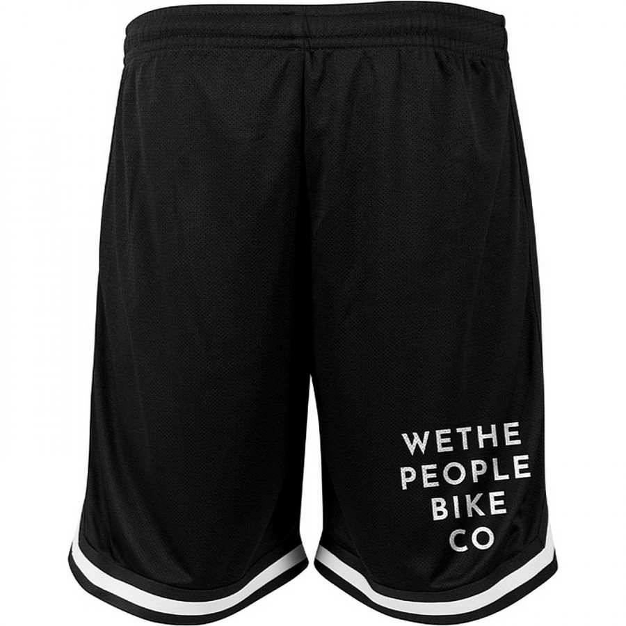 Wethepeople Shorts Bike Co. Schwarz-Weiße Shorts / Weißer Druck, XL - 1