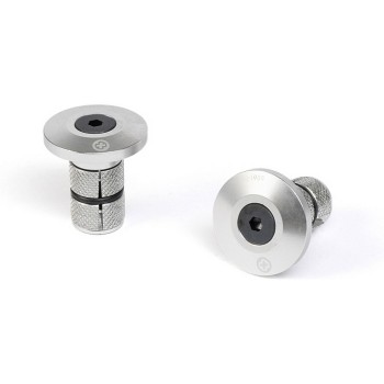 Saltplus handlebar end caps Hq Cnc 6061-T6 aluminum silver - 1