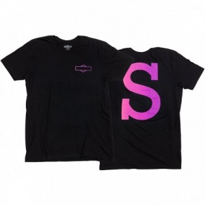 Sunday T-Shirt Big-S Schwarz, Logo Pink/Lila Fade, M - 1