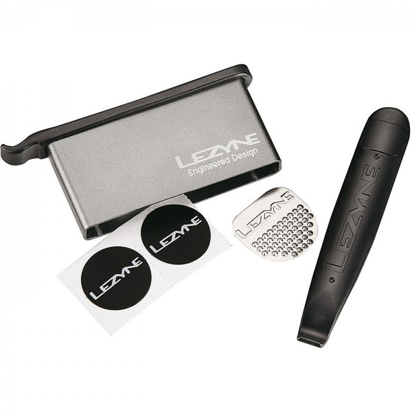 Lezyne Lever Kit In Alloy Box, 2Xtire Lever, 6Xpatch, 1Xscuffer, 1Xtire Boot, Grey - 1