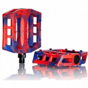 Pedals, Demolition Trooper 9/16", Red Blue Marble, Nylon - 1