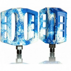 Pedals, Demolition Trooper 9/16", White/Blau Marble - 1