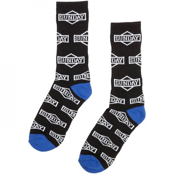 Chaussettes Sunday Cornerstone All-Over Crew Chaussettes - Noir/Blanc - 1