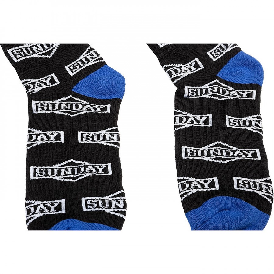 Socks, Sunday Cornerstone All-Over Crew Socks - Black/Wht - 2