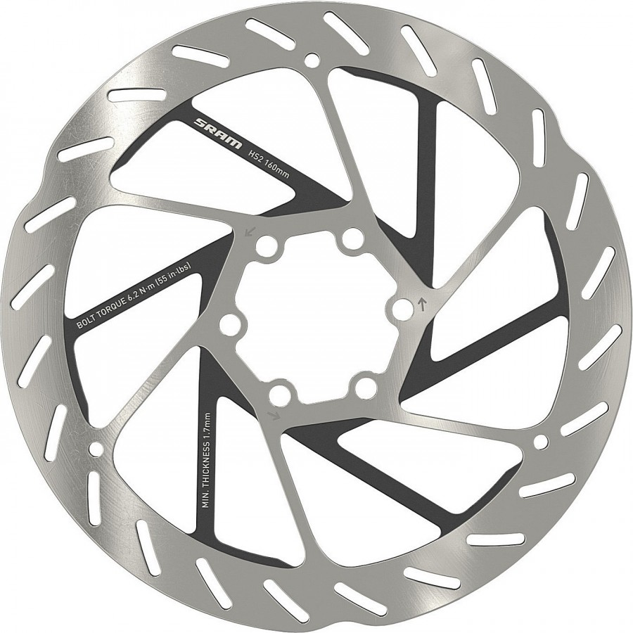 Disque de frein Sram Hs2 160mm, profil arrondi 6 trous - 1