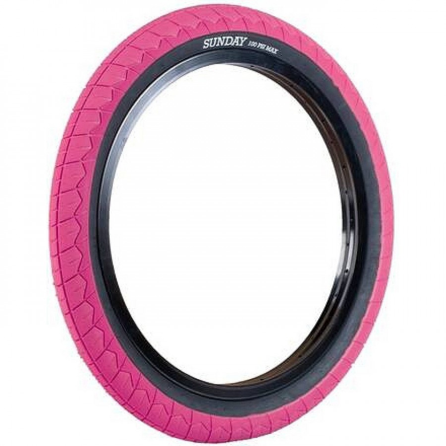 Tire Current V2 20X2,40" (double épaisseur) rose avec paroi noire - 1