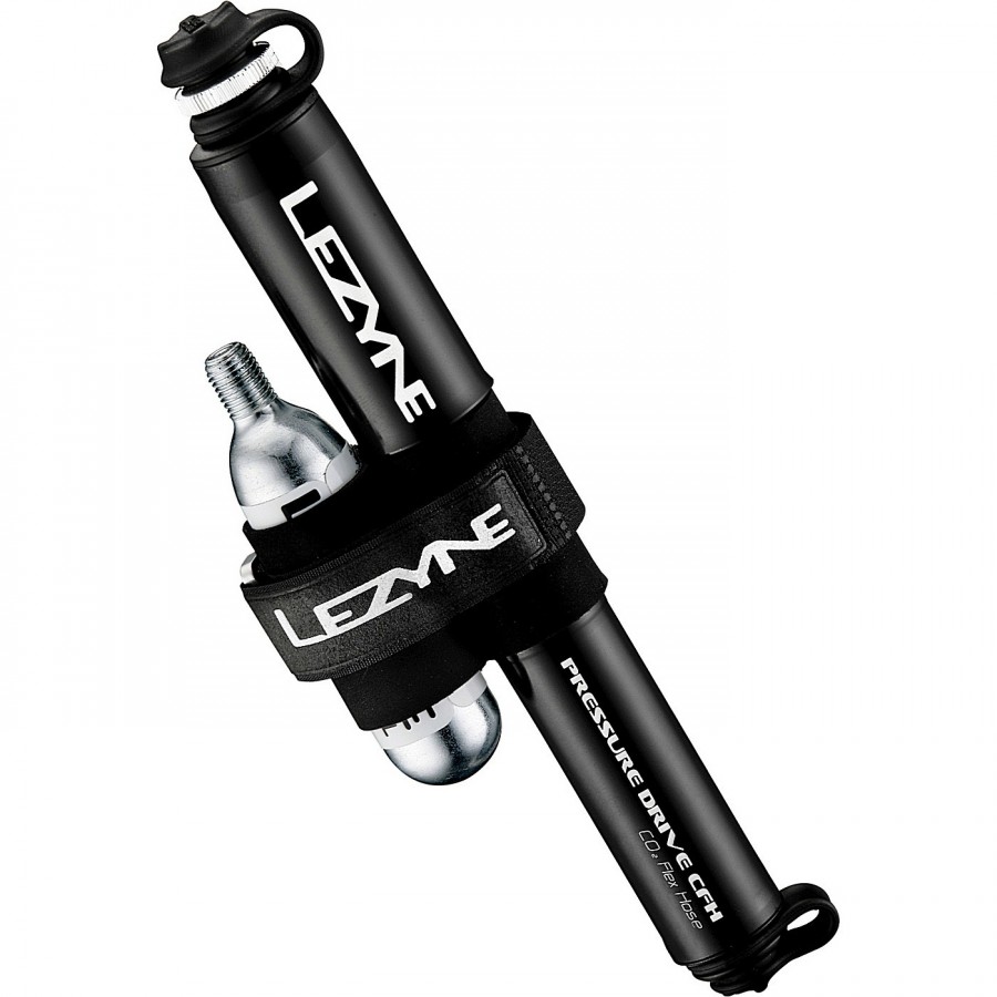 Lezyne Handpumpe Cnc Pressure Drive Cfh inkl. 16G-Patrone, Schwarz - 1