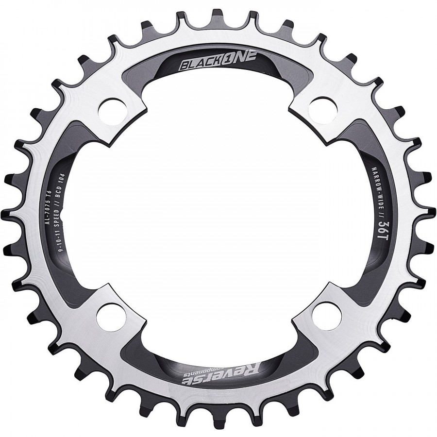 Reverse Chainring Black One 104Mm 36T Narrow-Wide Black-Silver - 1