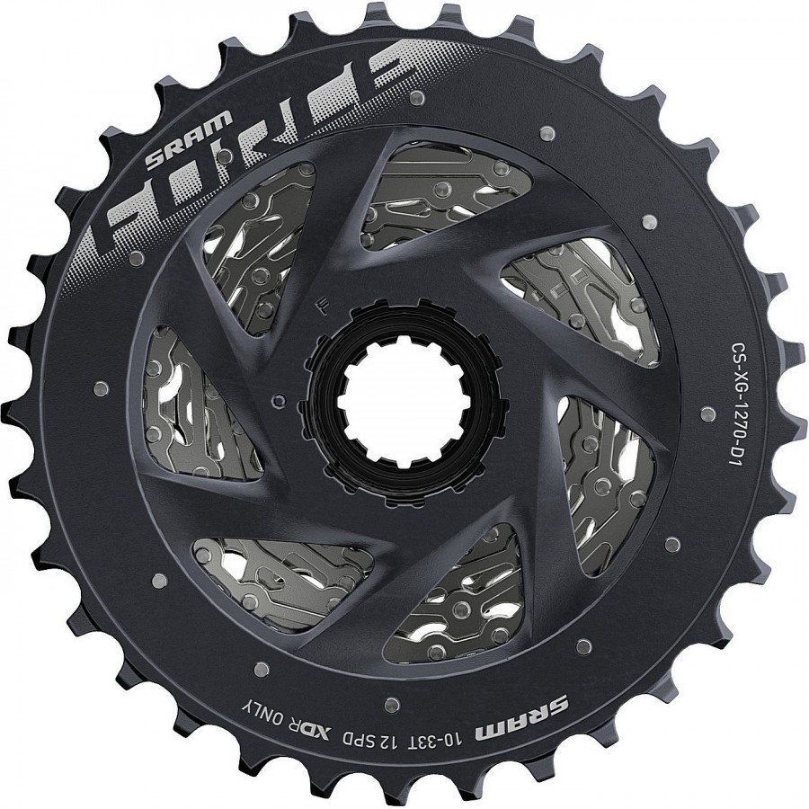 Cassetta Sram Xg-1270 10-33T, 12 velocità argento - 2 - Cassette - 0710845865176