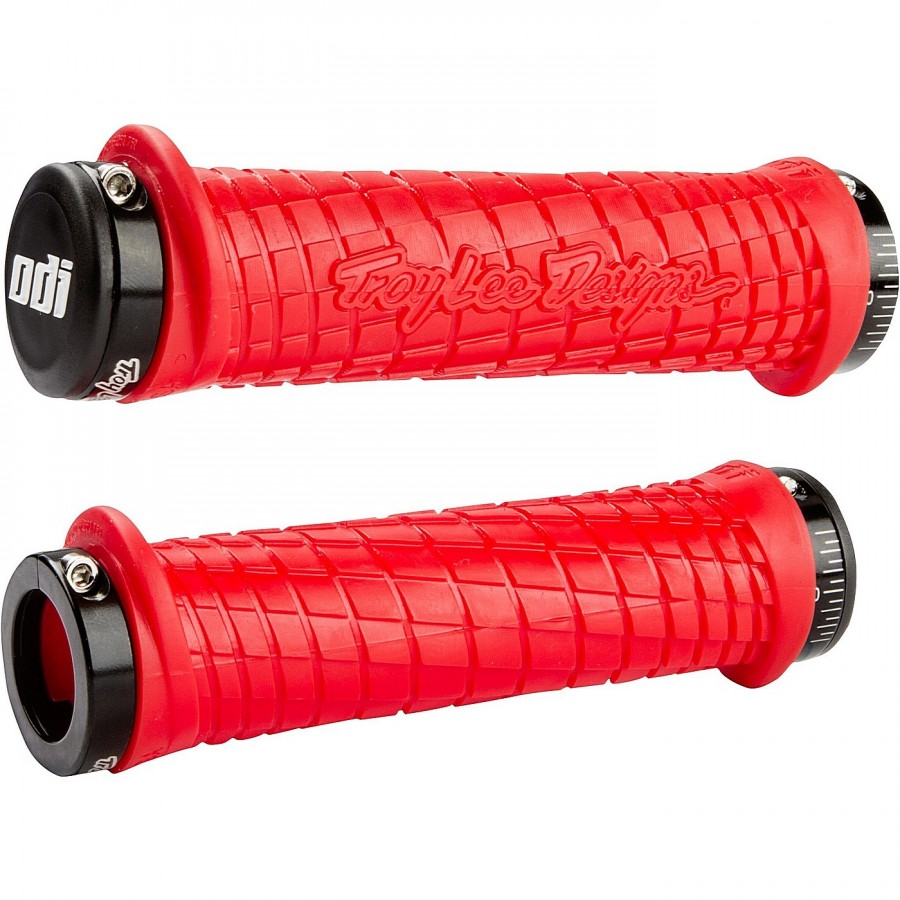 Odi Mtb Grips Troy Lee Designs Lock-On Red, 130Mm Black Clamps - 1
