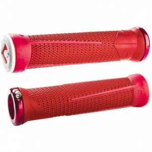Odi Mtb Grips Ag1 Signature Lock-On 2.1 Red-Fire Red, 135Mm Red Clamps - 1
