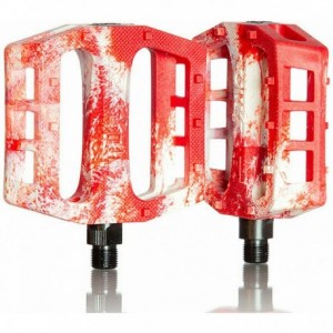 Pedals, Demolition Trooper 9/16", White/Red Marble - 1