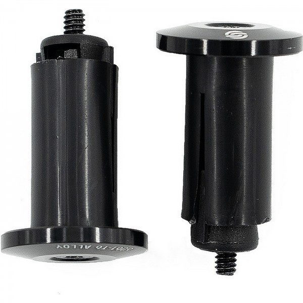 Salt handlebar end caps Simple black aluminum, rubber - 1