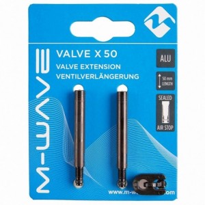 Extensions for valve presta 50mm black - 2