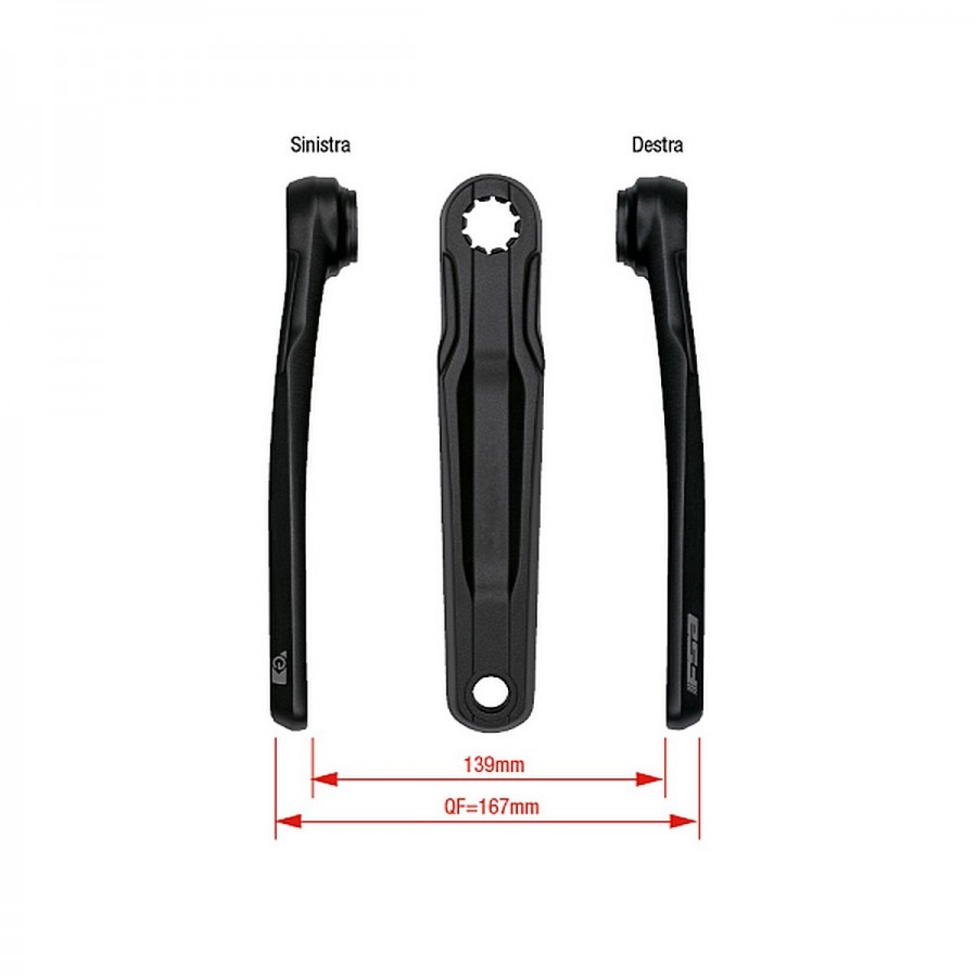 Coppia pedivelle e-bike ck-762/is - wider 175mm nero - 1