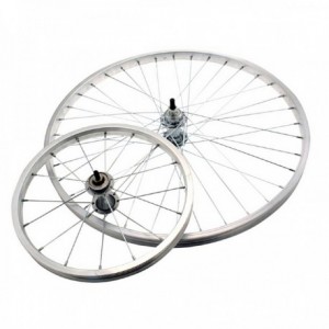 Rear wheel threaded bmx 20x175 - axle 14mm balls black aluminum hub ø 70 aluminum rim - 1