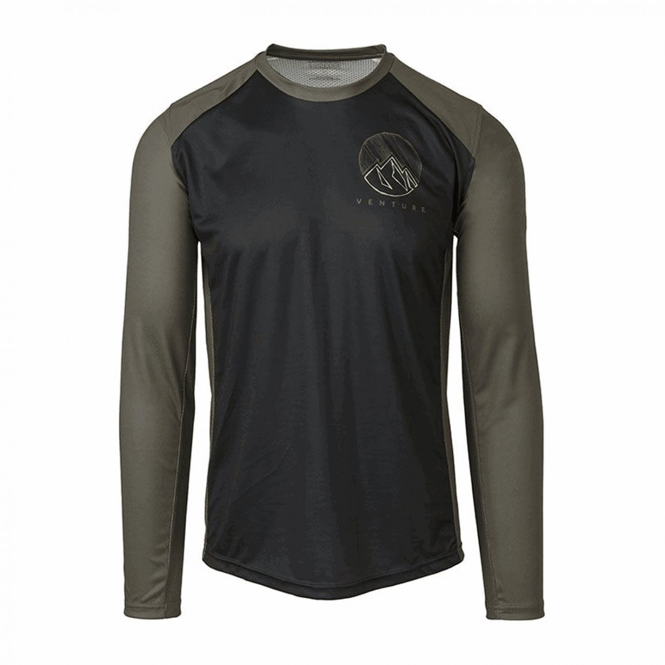 Venture mtb jersey black/army green - short sleeves size l - 1