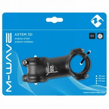 potencia Ahead astem 3d, 1.1/8', 60 mm, 7°, alu 3d forjado, negro, abrazadera 31.8 mm, en tarjeta m-wave - 3