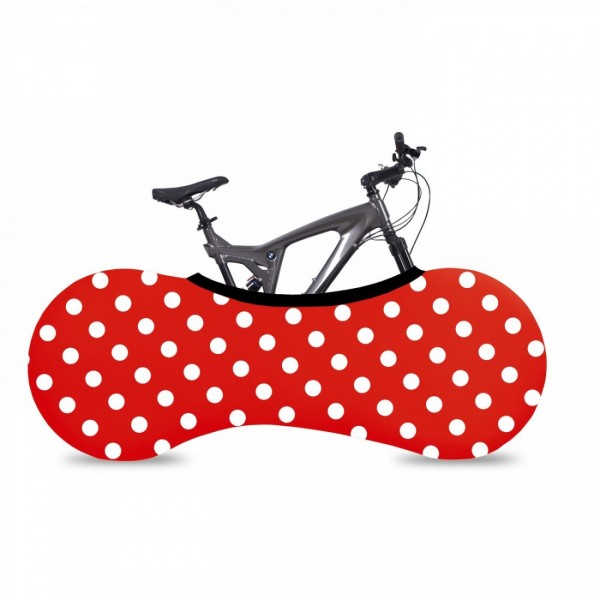 Indoor bike garage velosock, standard design 'ladybird', ideal for 26'-29' bikes, 3d-stretch, machine washable, - 1