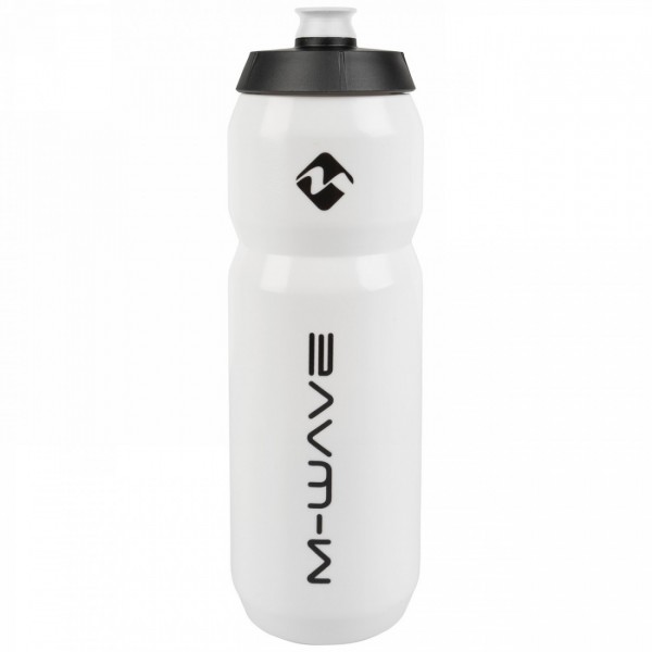 M-wave water bottle, plastic, 750 ml, white/black/white, on cardboard - 1