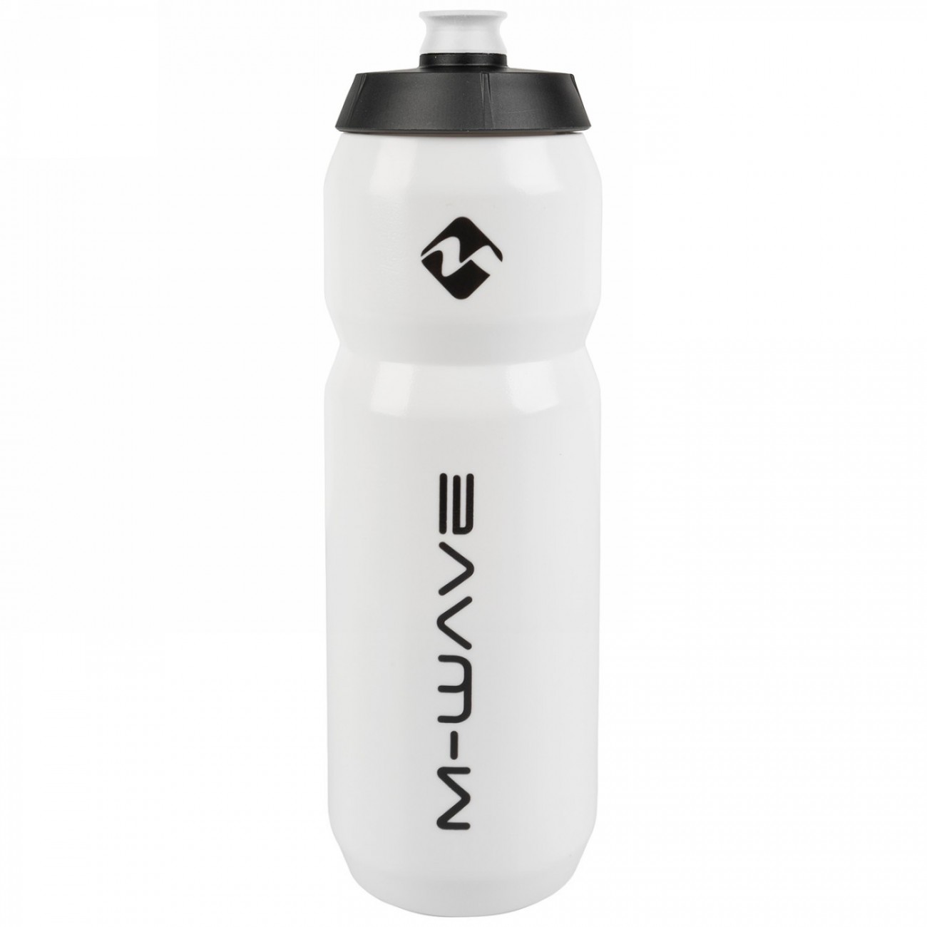 M-wave water bottle, plastic, 750 ml, white/black/white, on cardboard - 1