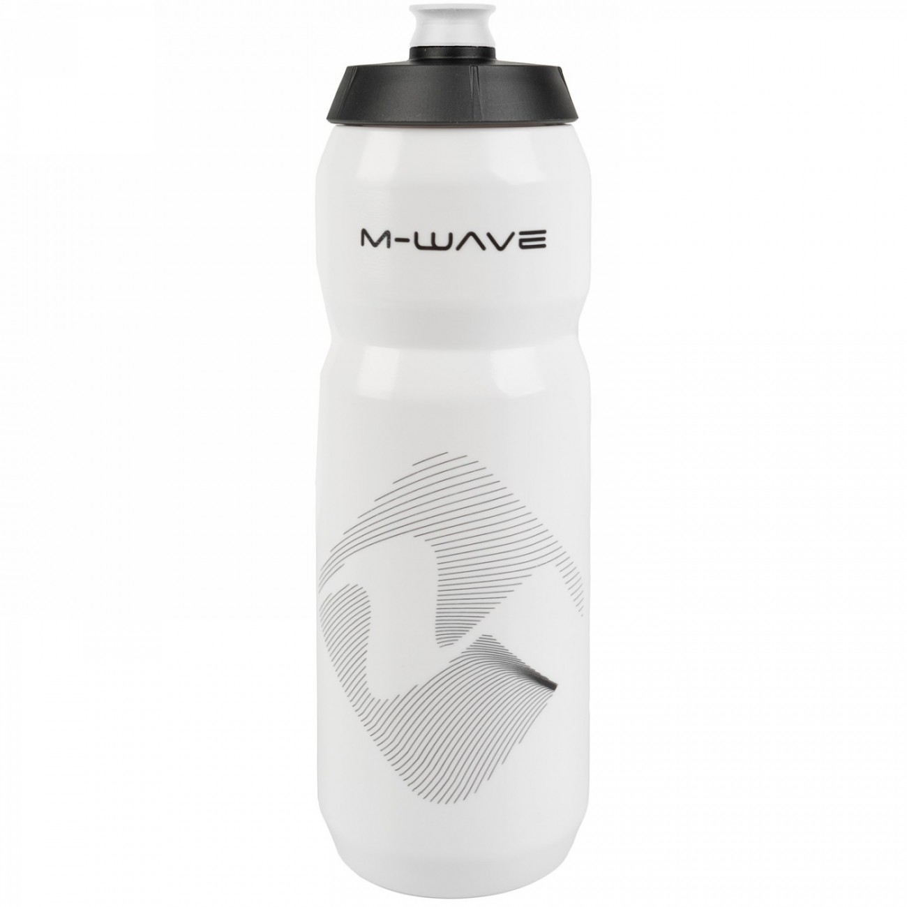 M-wave water bottle, plastic, 750 ml, white/black/white, on cardboard - 3