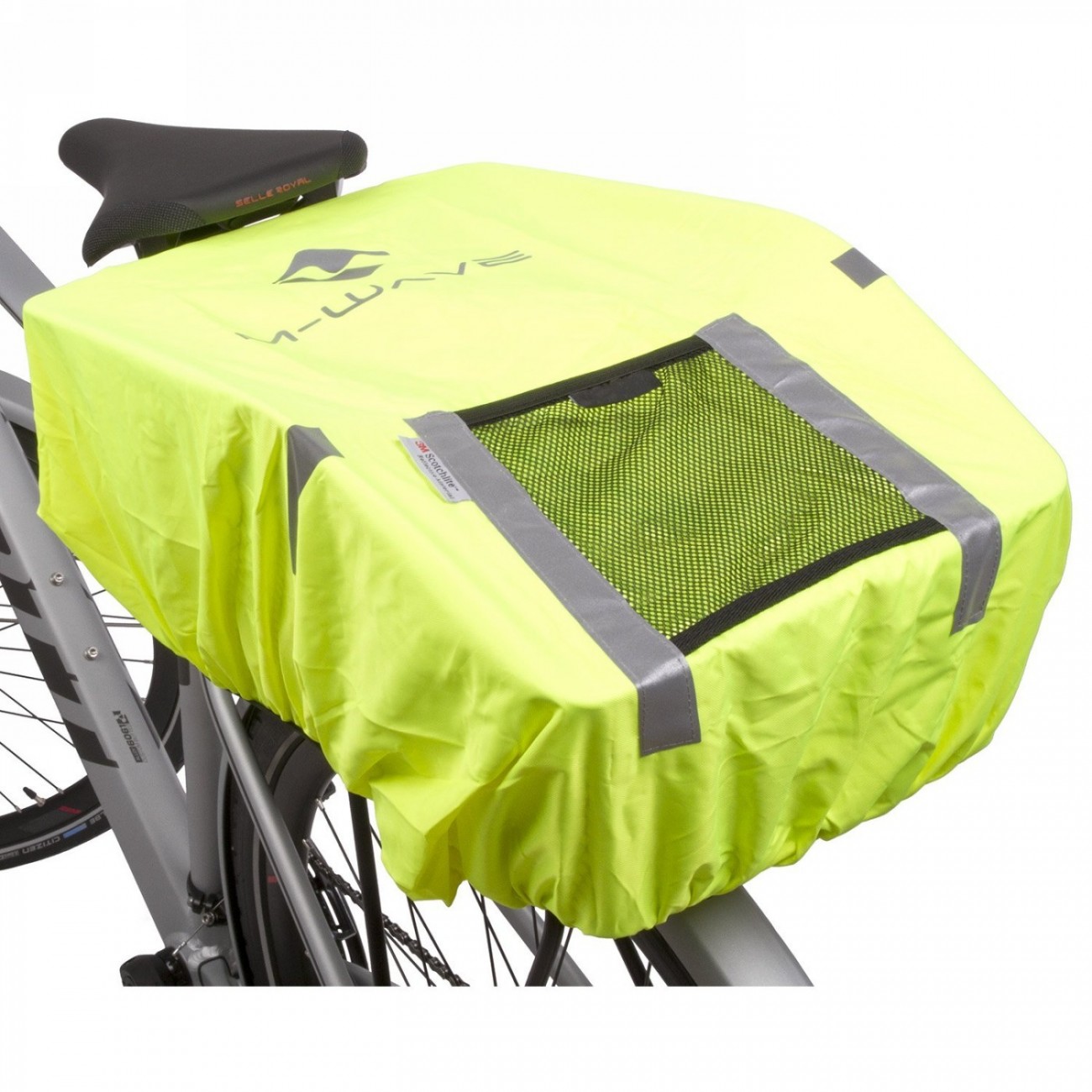 Housse de sac, m-wave 'maastricht protect', pour sacs à dos, paniers, sacoche vr, sacoche à bagages, ..., jaune fluo, sur cart -