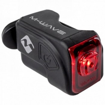 Piloto trasero a pilas m-wave, 1 led rojo, carcasa de silicona negra conformable incl. soporte para tija de sillín, pila de ion 