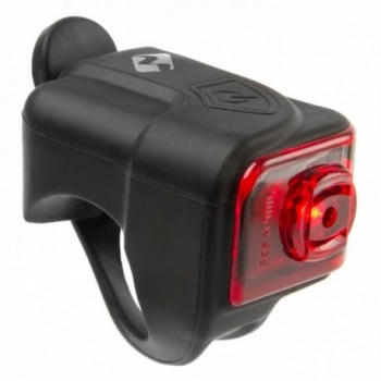 Piloto trasero a pilas m-wave, 1 led rojo, carcasa de silicona negra conformable incl. soporte para tija de sillín, pila de ion 