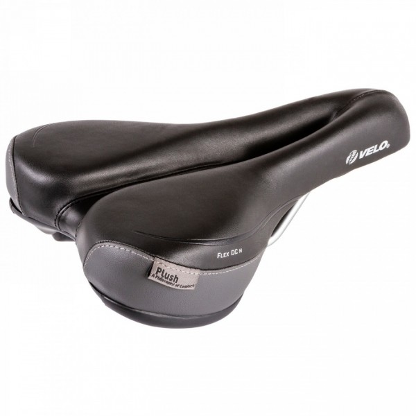 Men's saddle, velo plush, flex dc m, only 471g, without clamp, with deep v-cut, on card - 1