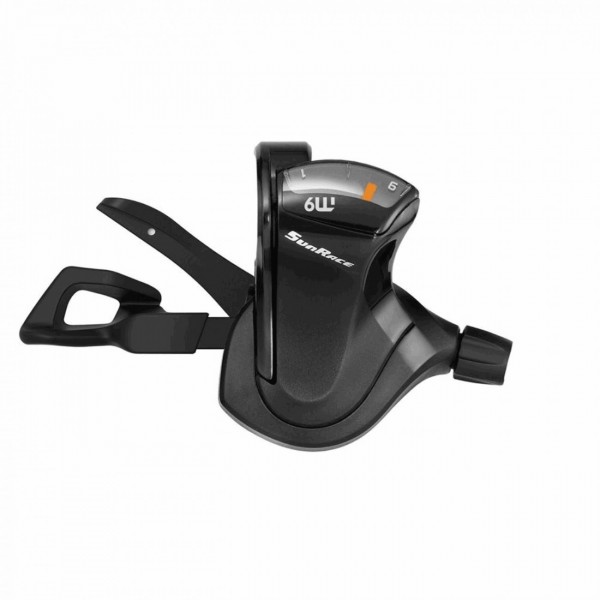 Manette vtt gauche 3v en aluminium noir pour shimano/sunrac - 1