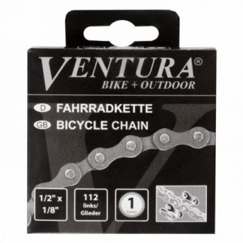 Cadena de bicicleta ventura,hv 410, 1/2x1/8, en rollo de 150 m, sin eslabón de bloqueo de muelle - 2