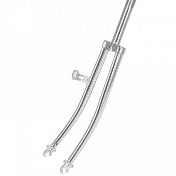 Front fork, 2 eyelets, 27x1 1/4 and 28x13/8x15/8, chrome-plated, 240/130 mm, cone 26.5 mm, with dynamo holder right (392761) - 1