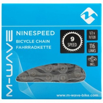 Fahrradkette m-wave, 1/2x11/128, 116 glieder, grau, 9-gang, mit verschlussglied, ek - 2