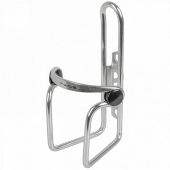 Bottle cage, aluminium, with knob for better hold and protection, 6mm, silver, mv (340947) - 1