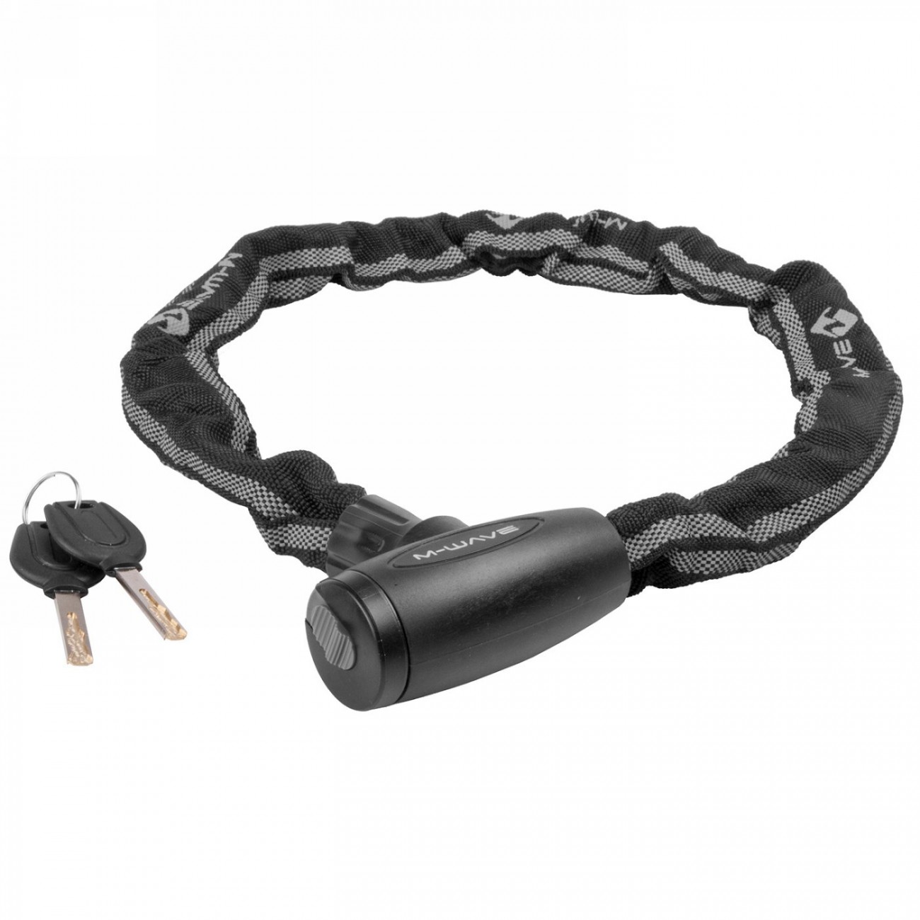 Chain lock c 6.8,5 illu m-wave, 6x850mm, with black textile cover with reflex stripes, card - 1