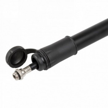 mini-pompe, m-wave 'flexi tube', alu, noir mat, 190 mm, avec tuyau amovible de 150 mm, pour av/dv/fv, avec support, - 5