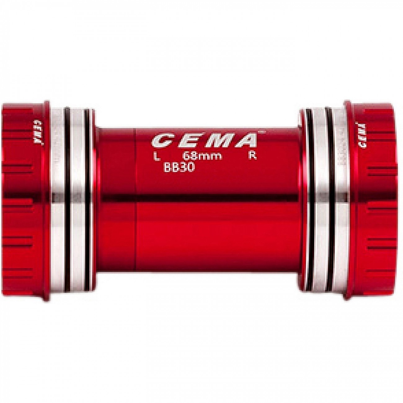 Bb30 pour sram gxp w: 68/73 x id: 42 mm acier inoxydable - rouge interlock - 1