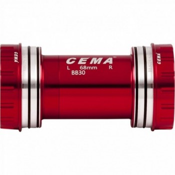 Bb30 para sram gxp w: 68/73 x id: 42 mm acero inoxidable - rojo interlock - 2